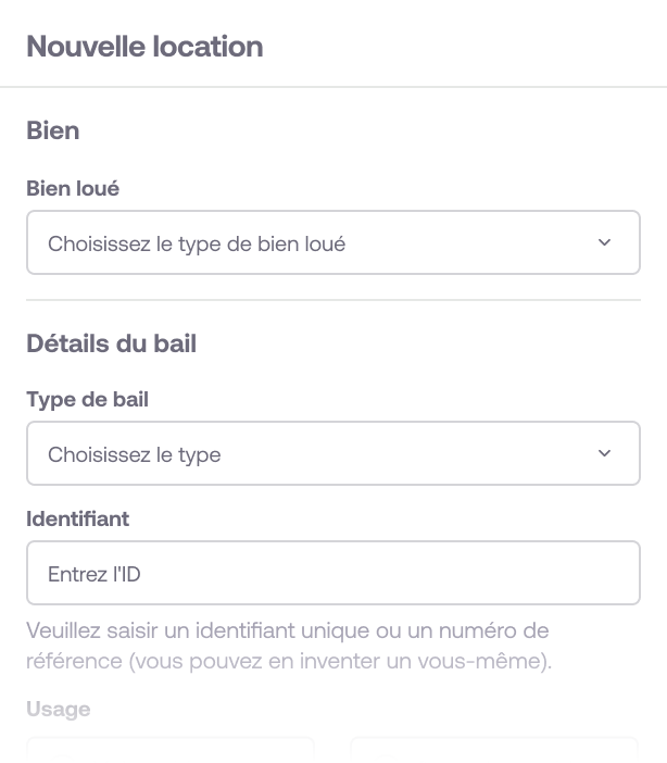 Créer une location